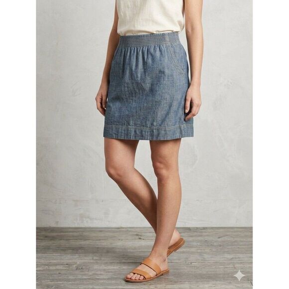 Sonoma Dresses & Skirts - Sonoma Life + Style Denim Skirt Womens Size Small Blue Smocked Elastic Waistband